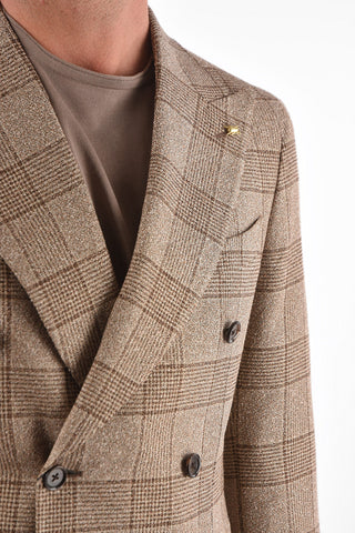 CC COLLECTION giacca doppiopetto REWARD district check due spacchi revers a lancia