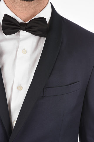 Silk Blend CERIMONY ACADEMY Suit with Contrasting Black Bands and buttons