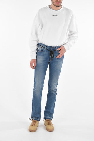 Skinny DIAG WINDOW Jeans with Frayed Patched Details 18cm