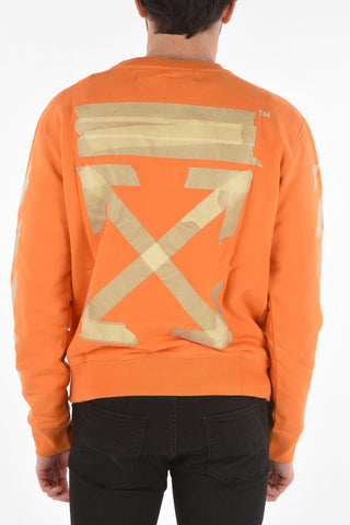 Crewneck TAPE ARROWS Sweatshirt with Logoed Print