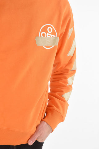 Crewneck TAPE ARROWS Sweatshirt with Logoed Print