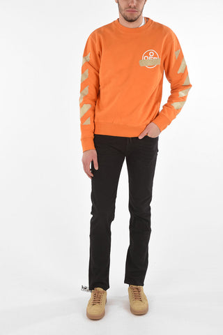 Crewneck TAPE ARROWS Sweatshirt with Logoed Print