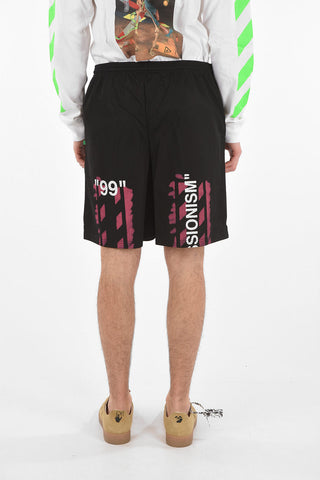 Shorts Mesh DIAG STENCIL con Elastico in Vita