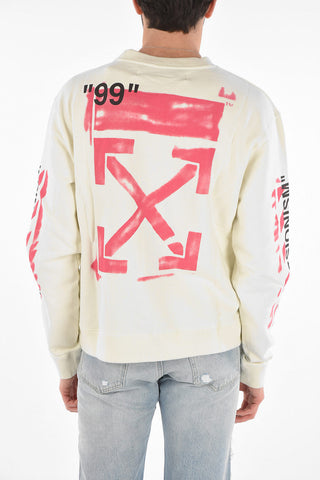 Crewneck DIAG STENCIL Sweatshirt with IMPRESSIONISM Lettering Print