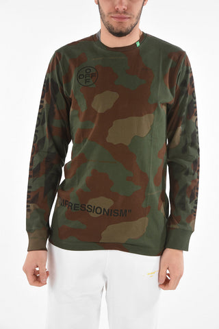T-shirt DIAG STENCIL CAMOU with Lettering Print