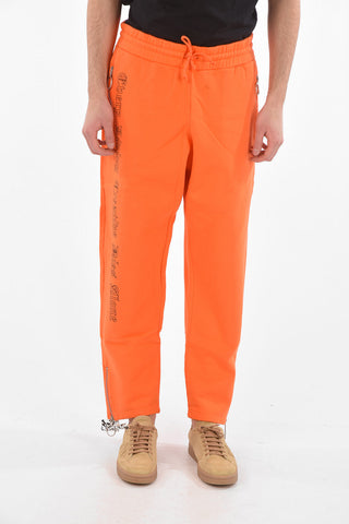 Lettering Printed V-LONE Jogger Pants with Zipped Ankles