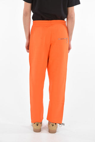 Lettering Printed V-LONE Jogger Pants with Zipped Ankles