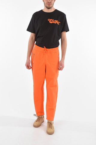 Lettering Printed V-LONE Jogger Pants with Zipped Ankles