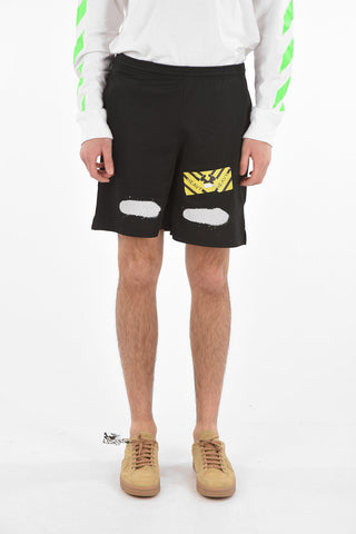 Shorts DIAG SPRAY in Rete con Stampa MIRROR MIRROR