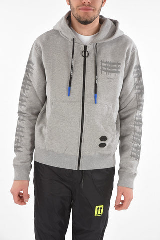 Hooded DIAG INDUS with Tone-on-tone Print