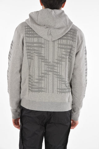 Hooded DIAG INDUS with Tone-on-tone Print