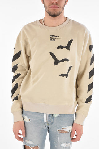 Crewneck DIAG BATS Sweatshirt with Bats Print