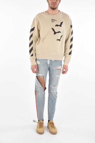 Crewneck DIAG BATS Sweatshirt with Bats Print