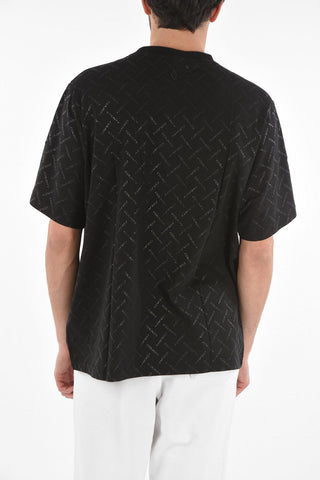 Crew Neck ALL OVER COUNTY Cotton T-Shirt