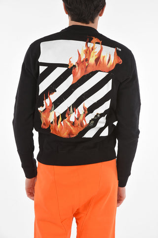Crewneck DIAG FIRE Sweatshirt with Fire Print
