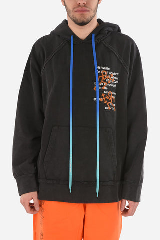 Felpa Hoodie PICTOGRAM con Logo Stampato e Pittogrammi Ricamati