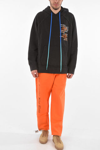 Felpa Hoodie PICTOGRAM con Logo Stampato e Pittogrammi Ricamati