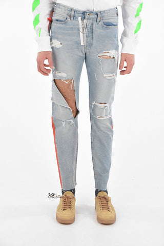 LEVI'S Jeans Skinny con Strappi e Toppe a contrasto 18cm