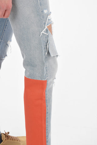 LEVI'S Jeans Skinny con Strappi e Toppe a contrasto 18cm