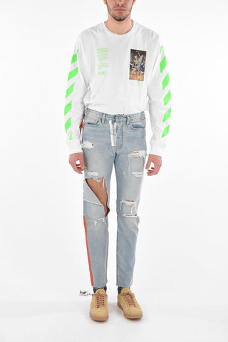 LEVI'S Jeans Skinny con Strappi e Toppe a contrasto 18cm