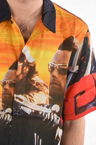 Camicia a Maniche Corte EASY RIDER HAWAII in Satin