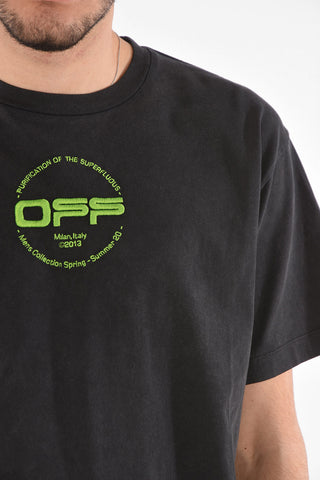T-shirt with Embroidered Lettering PURIFICATION OF THE SUPERFLUOUS