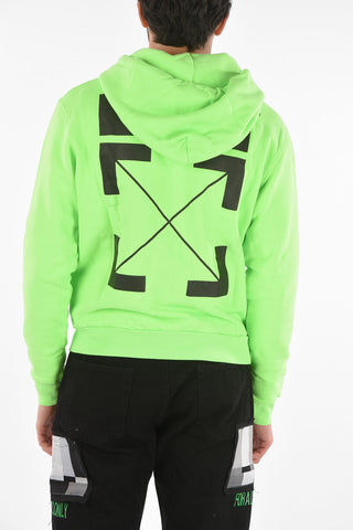 Felpa Hoodie MC FLUO con Chiusura a Zip e Stampa 4 Frecce