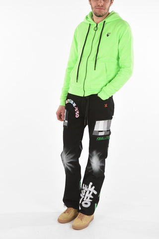 Felpa Hoodie MC FLUO con Chiusura a Zip e Stampa 4 Frecce