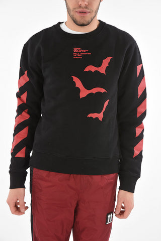 Crewneck DIAG BATS Sweatshirt with Bats Print