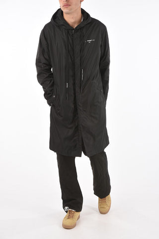 Impermeabile UNFINISHED con Zip Frontale e Cappuccio