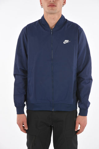 solid color Cotton and Nylon Bomber with embossed logo