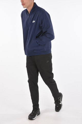 solid color Cotton and Nylon Bomber with embossed logo