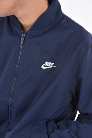 solid color Cotton and Nylon Bomber with embossed logo