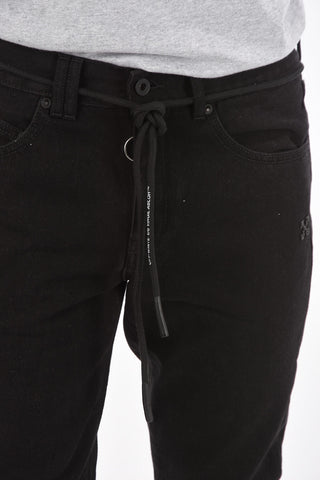 Slim Fit Jeans with Arrows Detail 17cm