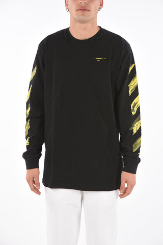 Long-sleeve SSENSE T-shirt with Embossed Arrow Print