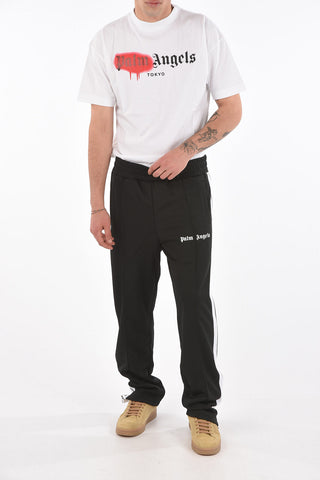 Joggers in Jersey con Bande a Contrasto e Zip alla Caviglia