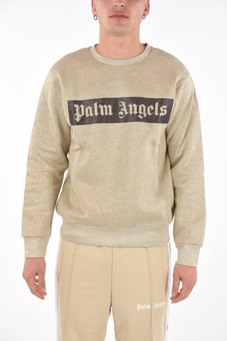Lurex SUPER GOLD Crewneck Sweatshirt with Logoed Print