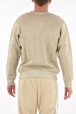 Lurex SUPER GOLD Crewneck Sweatshirt with Logoed Print