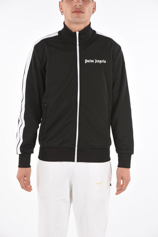 Felpa Mock Neck in Jersey con Bande a Contrasto