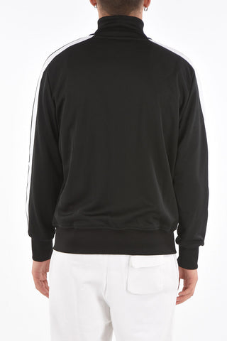 Felpa Mock Neck in Jersey con Bande a Contrasto