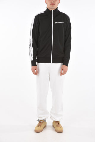 Felpa Mock Neck in Jersey con Bande a Contrasto