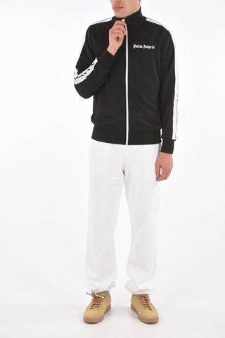 Mock Neck Contrasting Band Jersey Sweatshirt