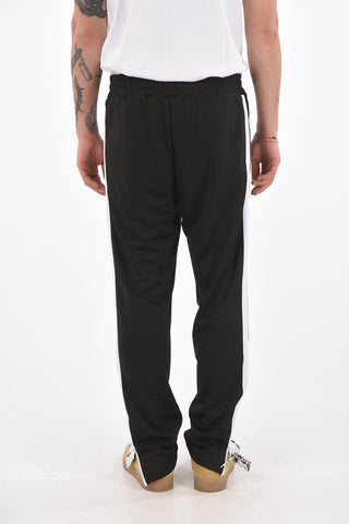 Contrasting Band Jersey Joggers with Ankle Zip