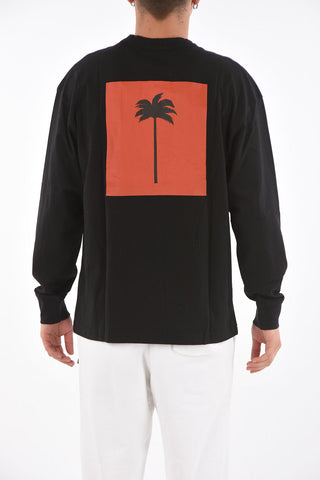 Crew Neck Long-sleeved PALMxPALM Printed T-Shirt