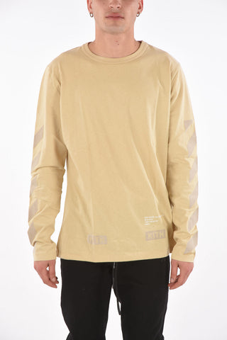 Long-sleeve TONE-ON-TONE T-shirt with Embossed Logo
