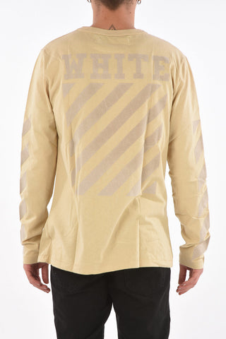 Long-sleeve TONE-ON-TONE T-shirt with Embossed Logo