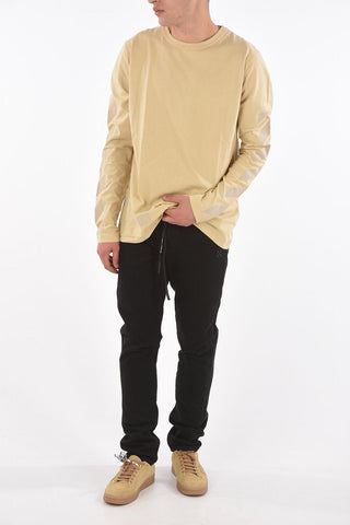 Long-sleeve TONE-ON-TONE T-shirt with Embossed Logo