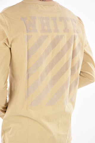 Long-sleeve TONE-ON-TONE T-shirt with Embossed Logo
