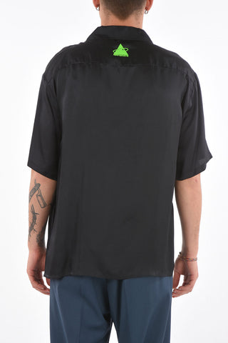 Short-sleeved  WATERFALL HOLIDAY Satin Shirt