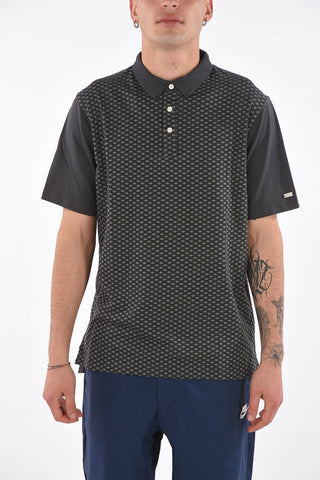 argyle patterned 3 button polo shirt